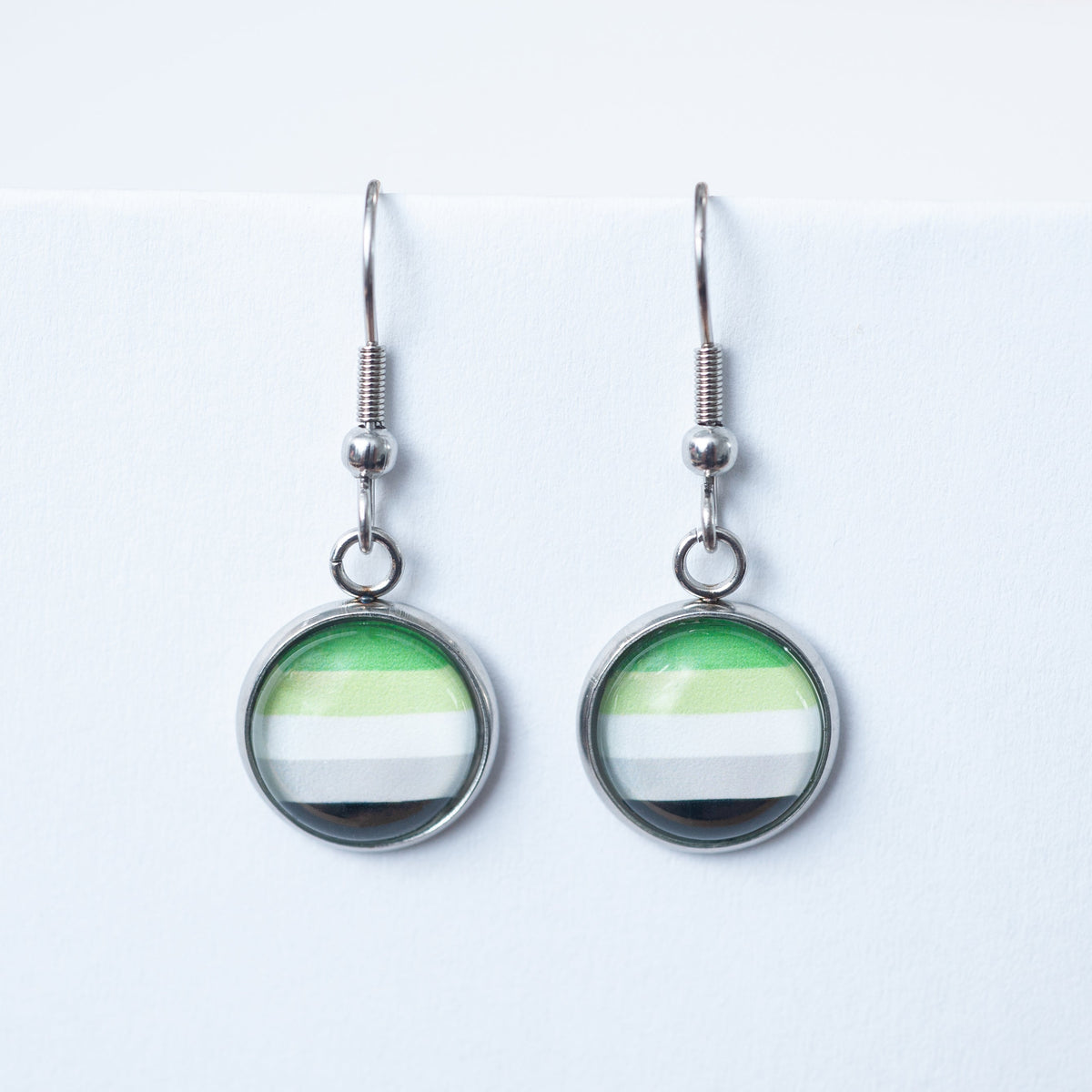 Aromantic flag pride earrings - stud or dangle