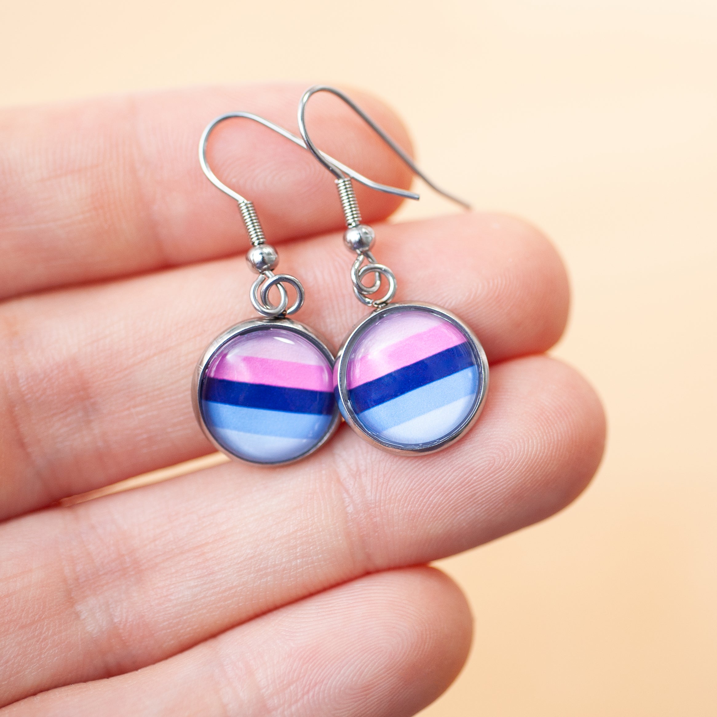 Omnisexual flag pride earrings - stud or dangle
