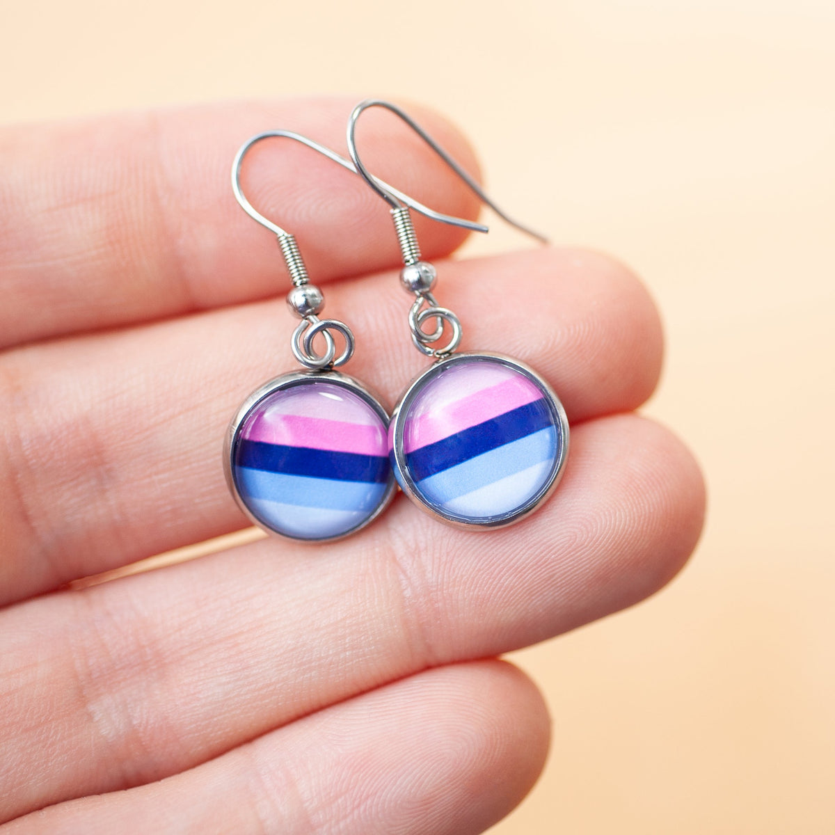 Omnisexual flag pride earrings - stud or dangle