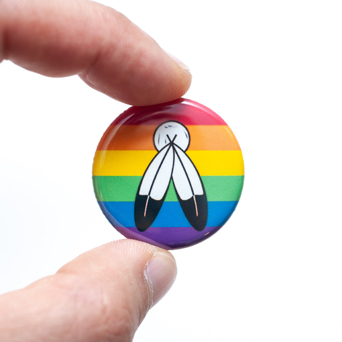 Two-Spirit pride flag button