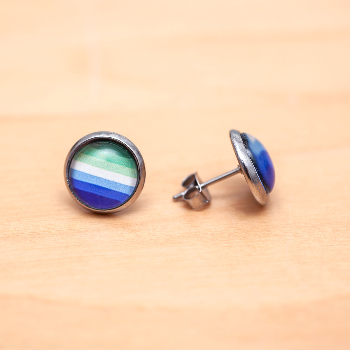 Gay men flag pride earrings - stud or dangle