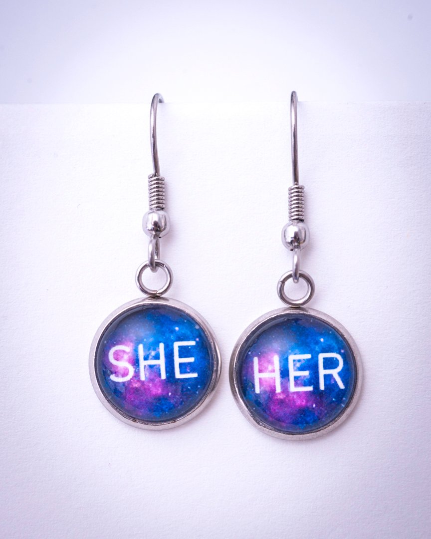 subtle pride pronoun jewelry