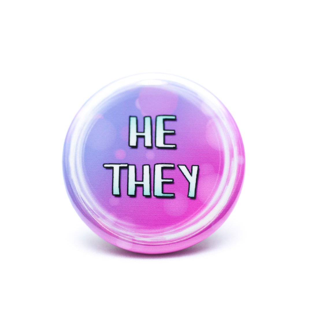 lgbtq he they pronoun buttons