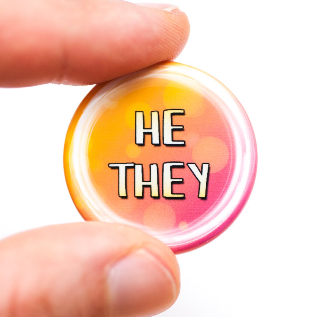 lgbtq he they pronoun buttons