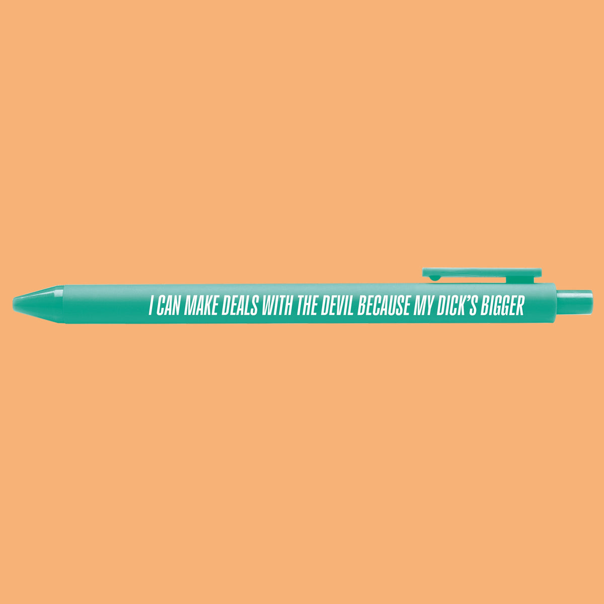 Deals With the Devil pen close-up — music era gel pen by indie artist MangoIllustrated