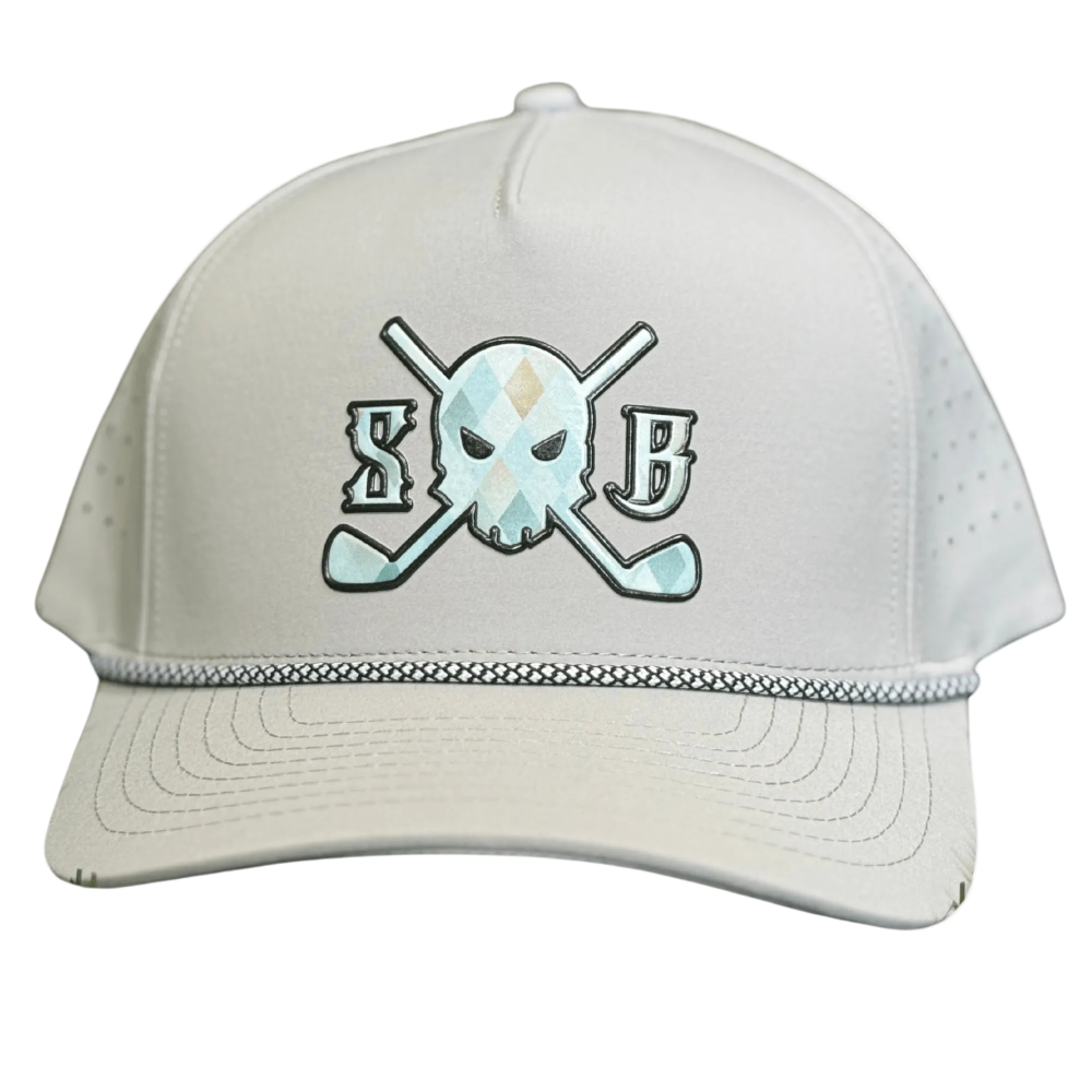 Diamond Clarity Sweat-Proof Golf Rope Hat - Fog Gray / Big Head - Skull & Bogeys Golf Co.