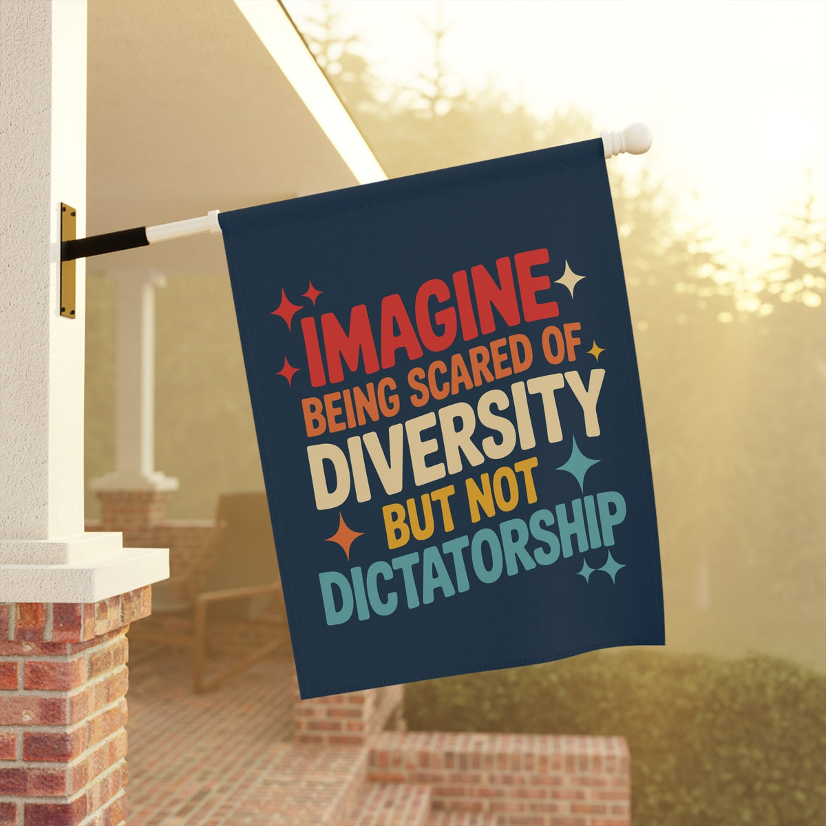 Flag with text &