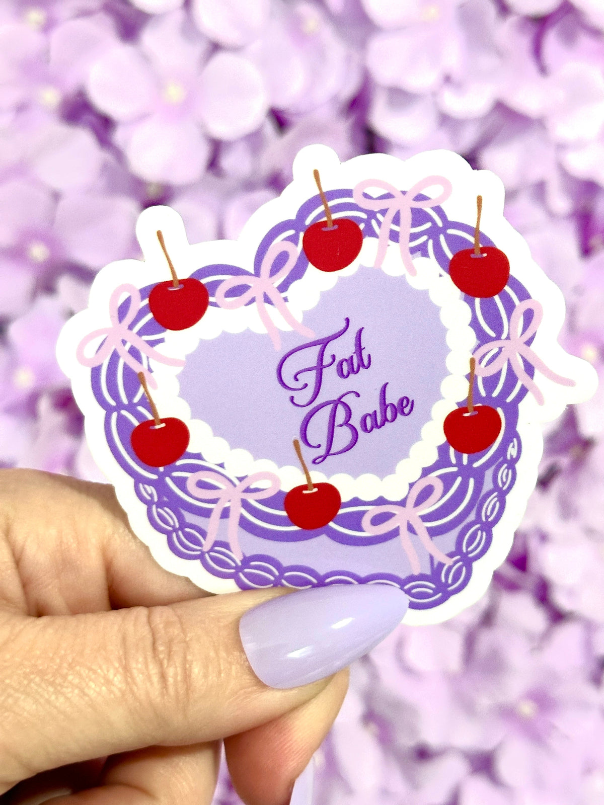 Sticker with cherry cake retro design and &