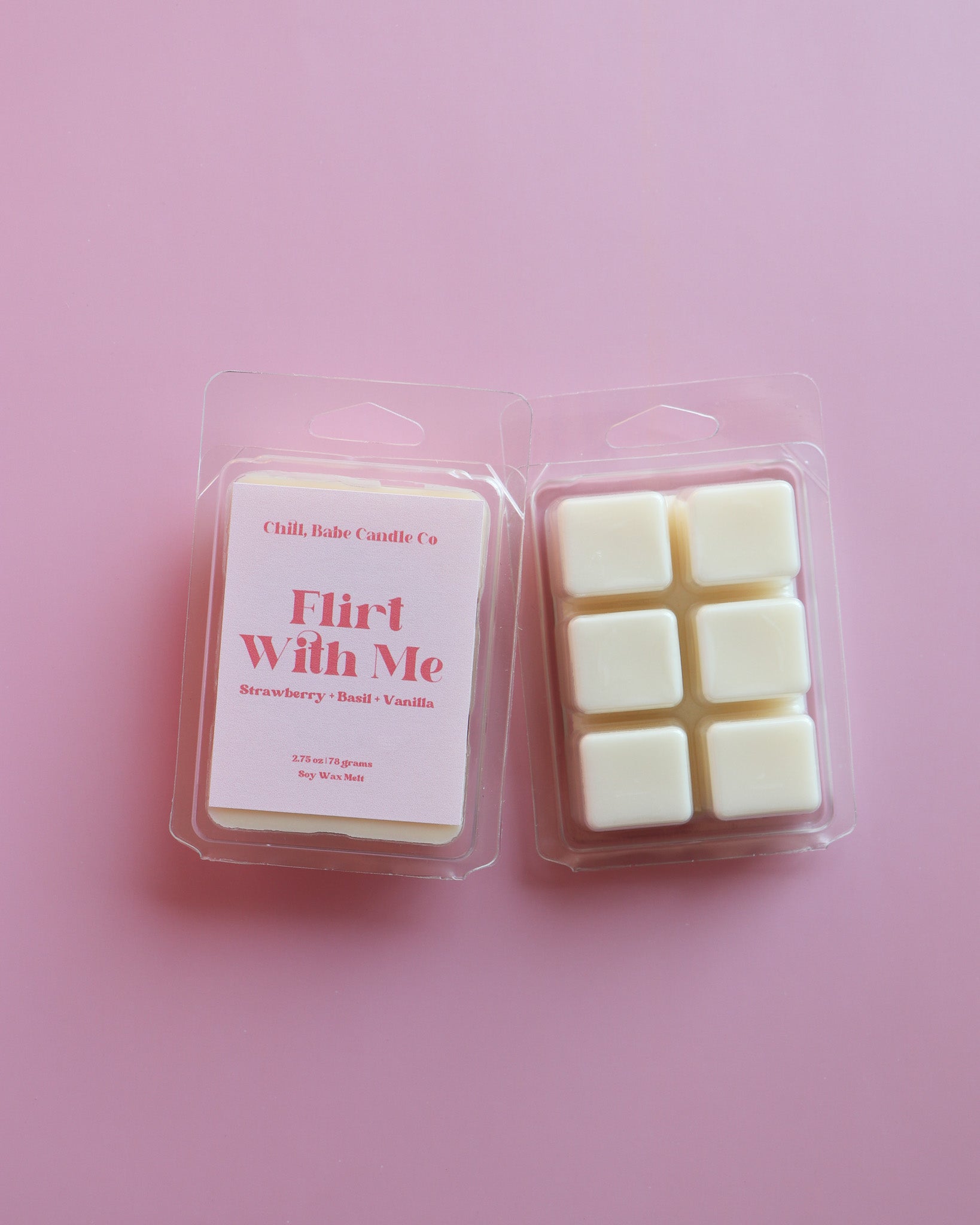 Flirt With Me Wax Melt front & back
