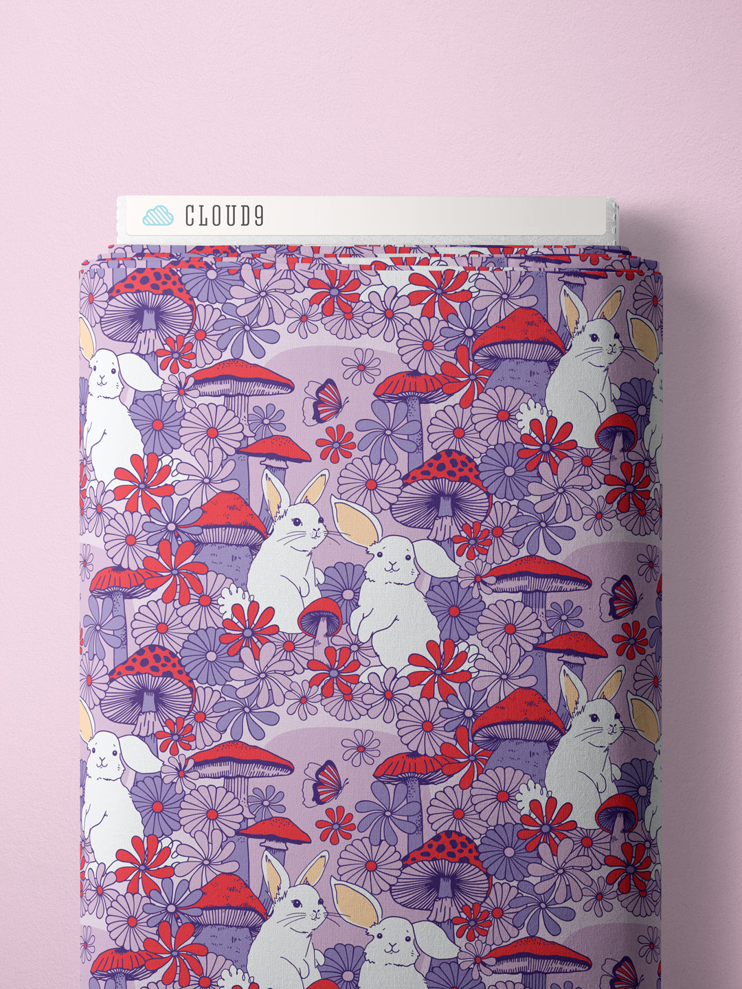 Mushroom Bunnies Quilting Cotton