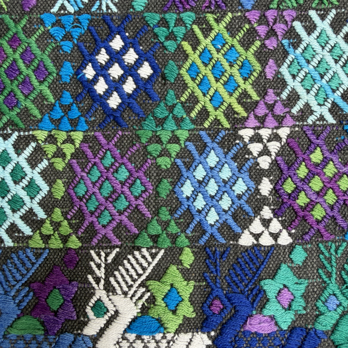 Framed Handwoven Textile (Blue Frame)