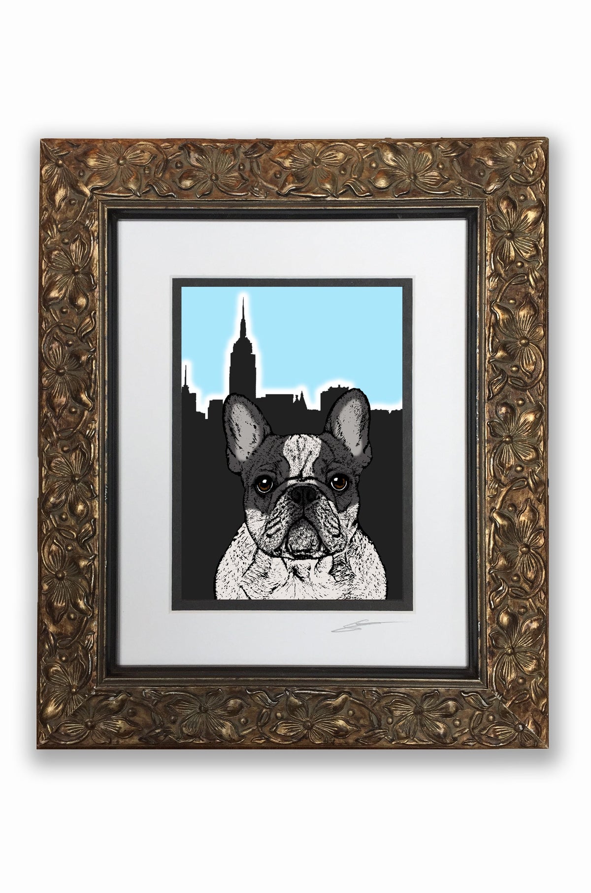 Frenchie B&W Pupart Portrait