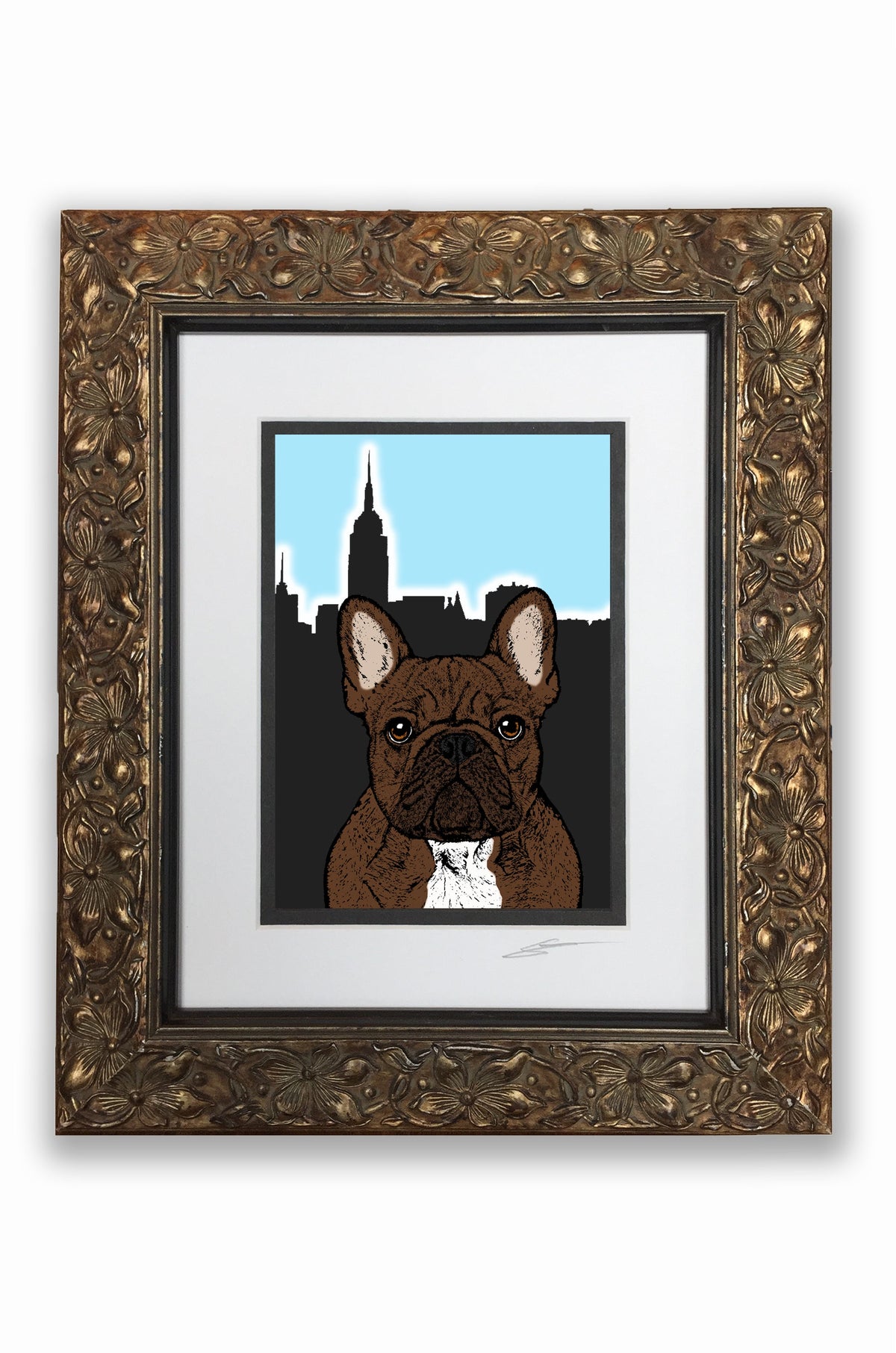 Frenchie Brindle Pupart Portrait