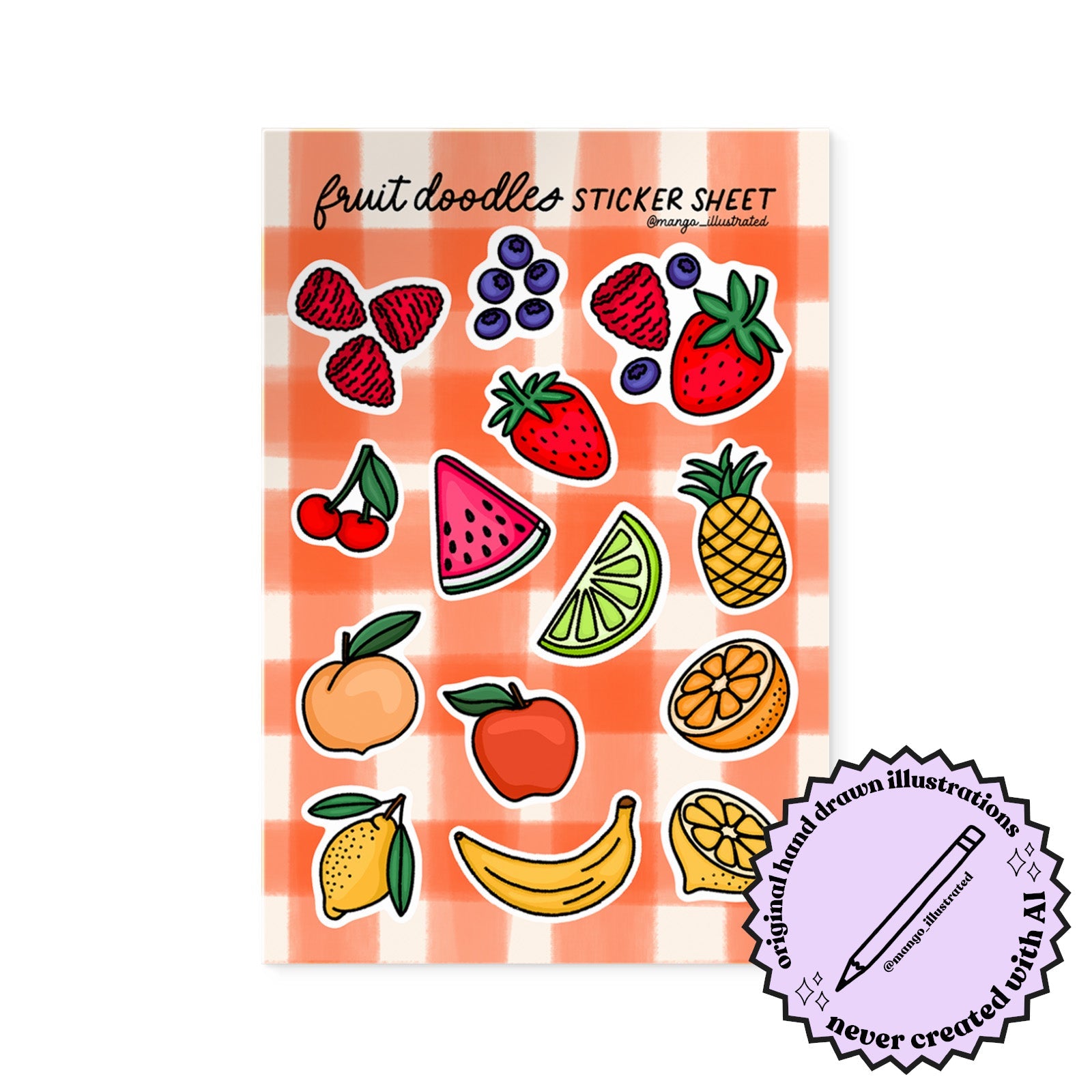 Fruit Doodles Sticker Sheet
