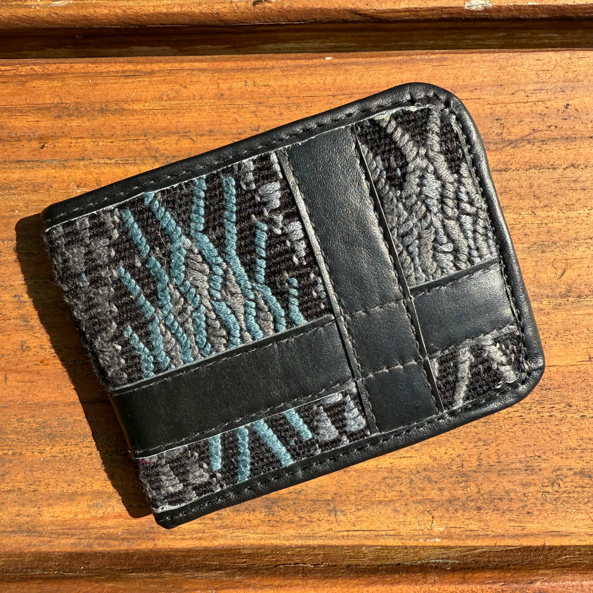 Black Huipil & Leather Men&