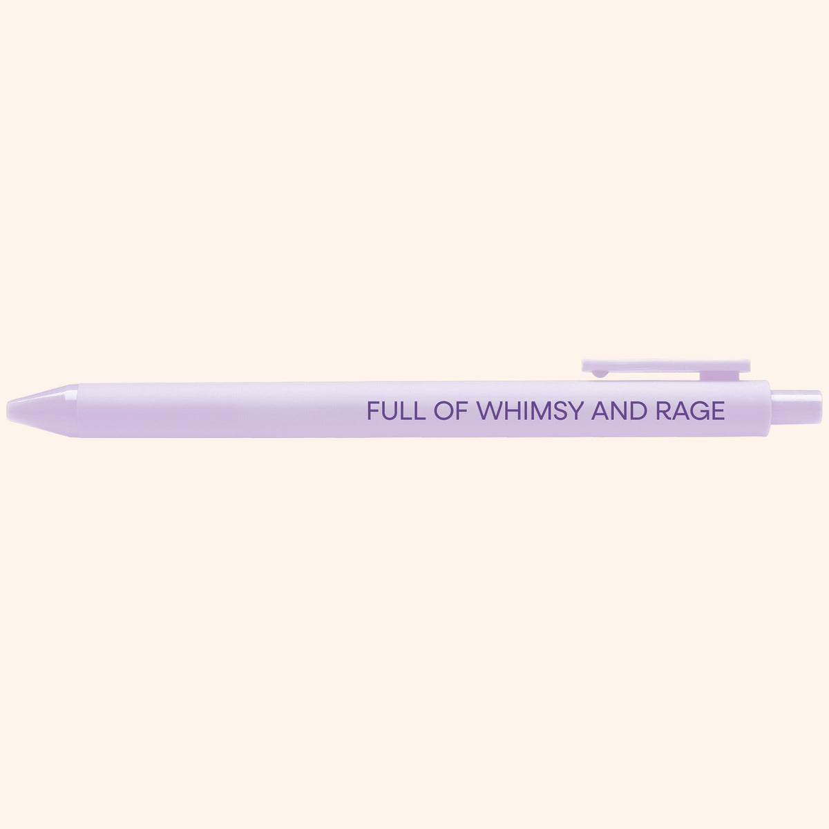 Full of Whimsy and Rage pen detail — illustrated feminist gel pen gift by MangoIllustrated