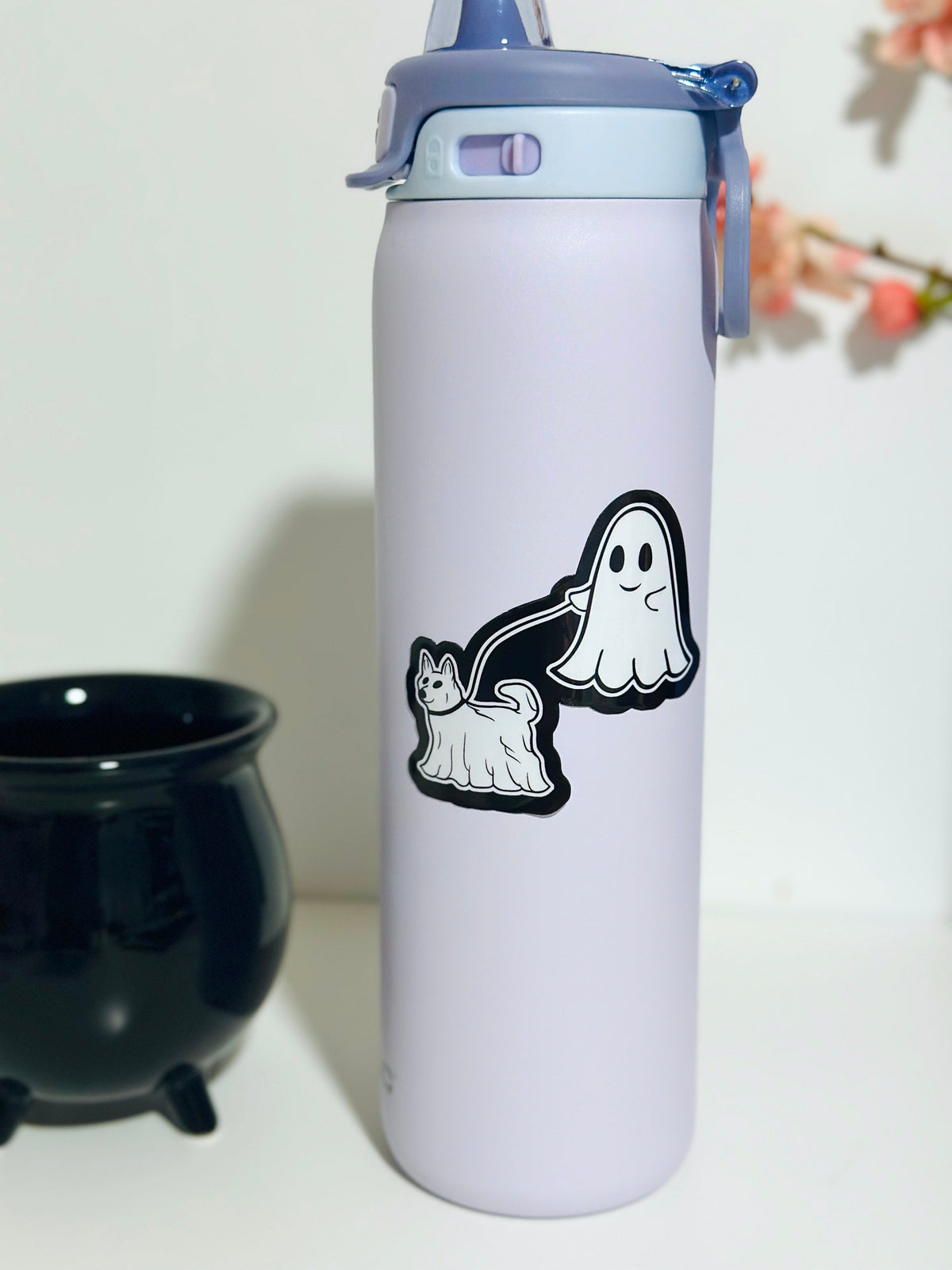 Ghost Walking Dog Figurine Sticker