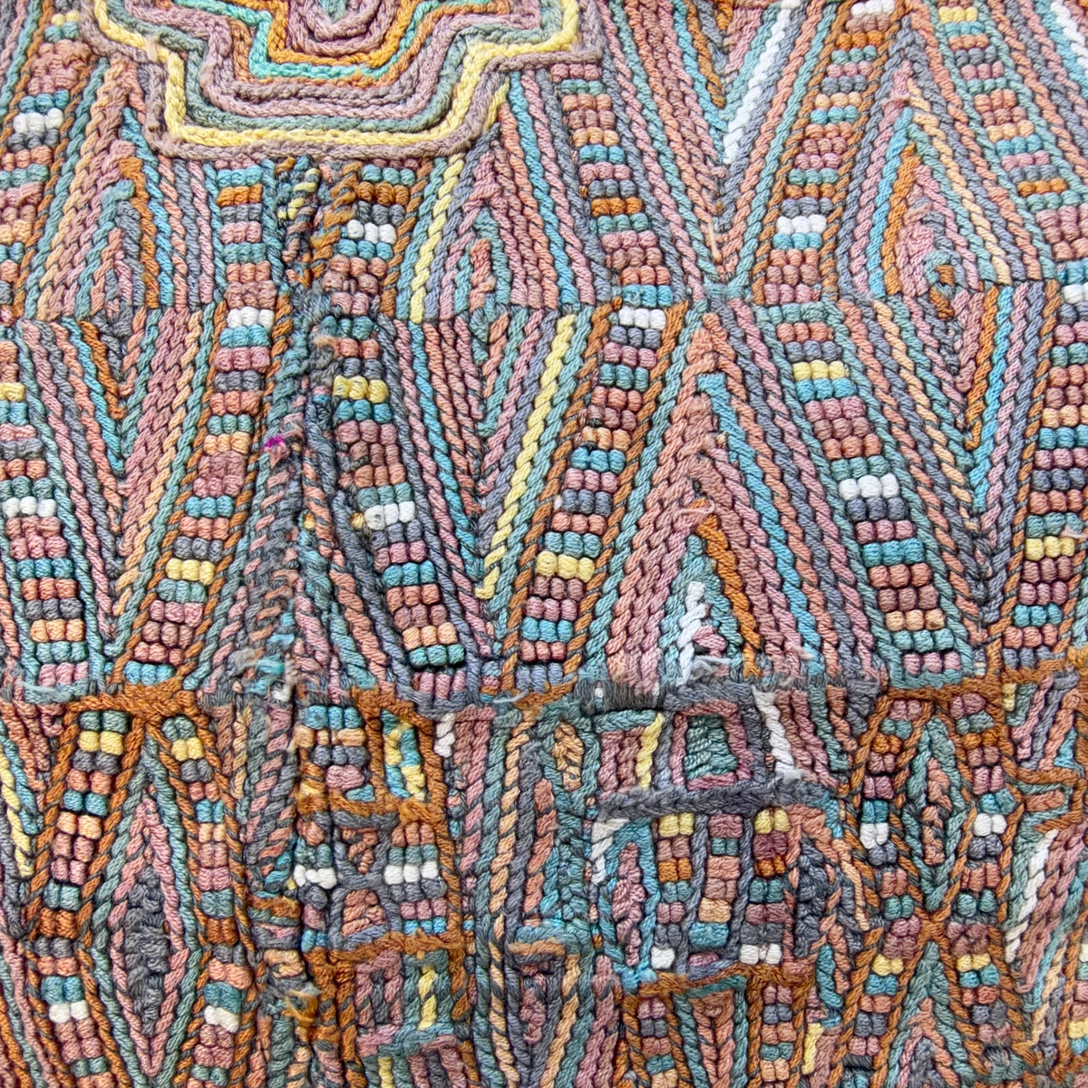 Huipil Bucket Bag - Handcrafted Vintage Mayan Textile & Leather Tote