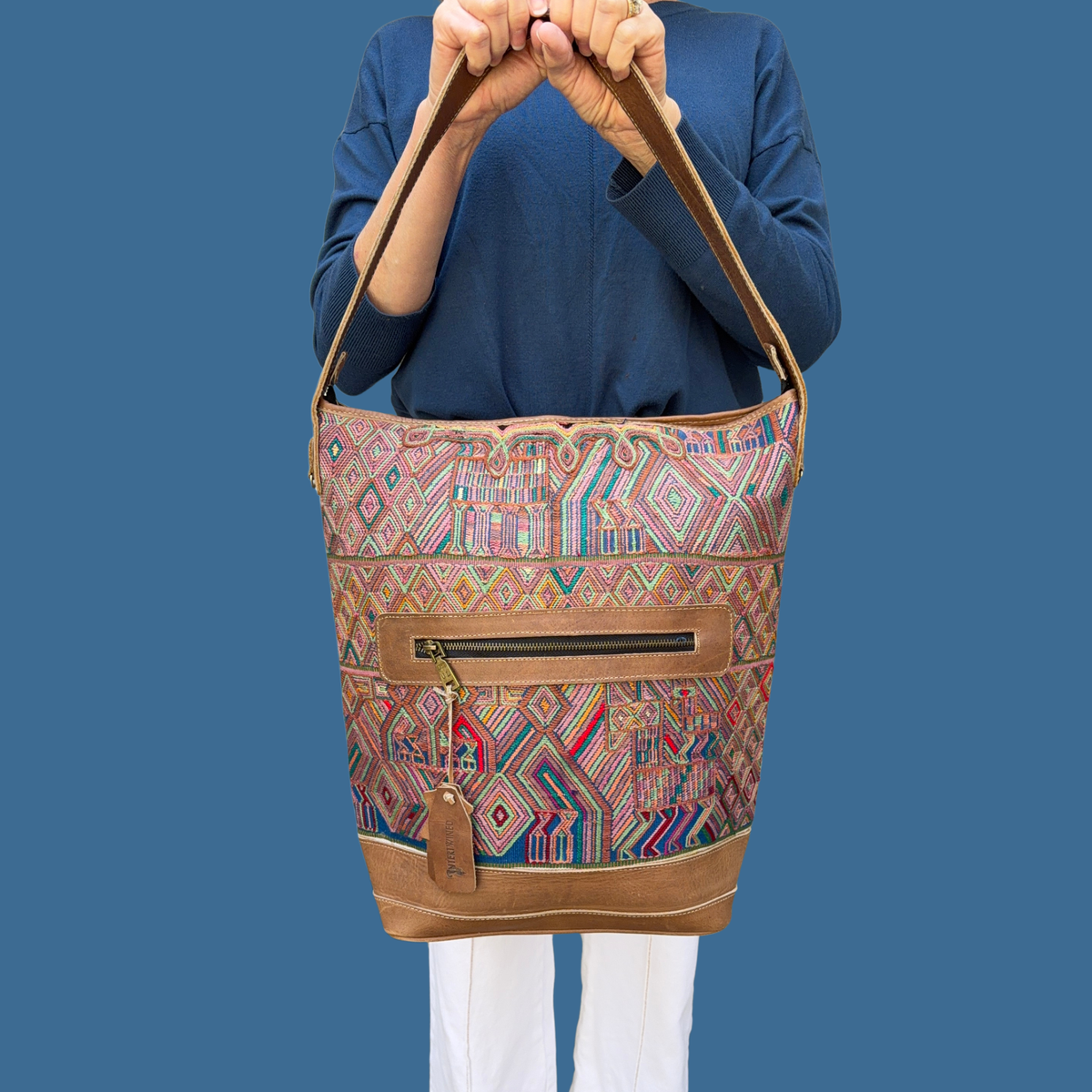 Handmade Vintage Huipil Bucket Bag
