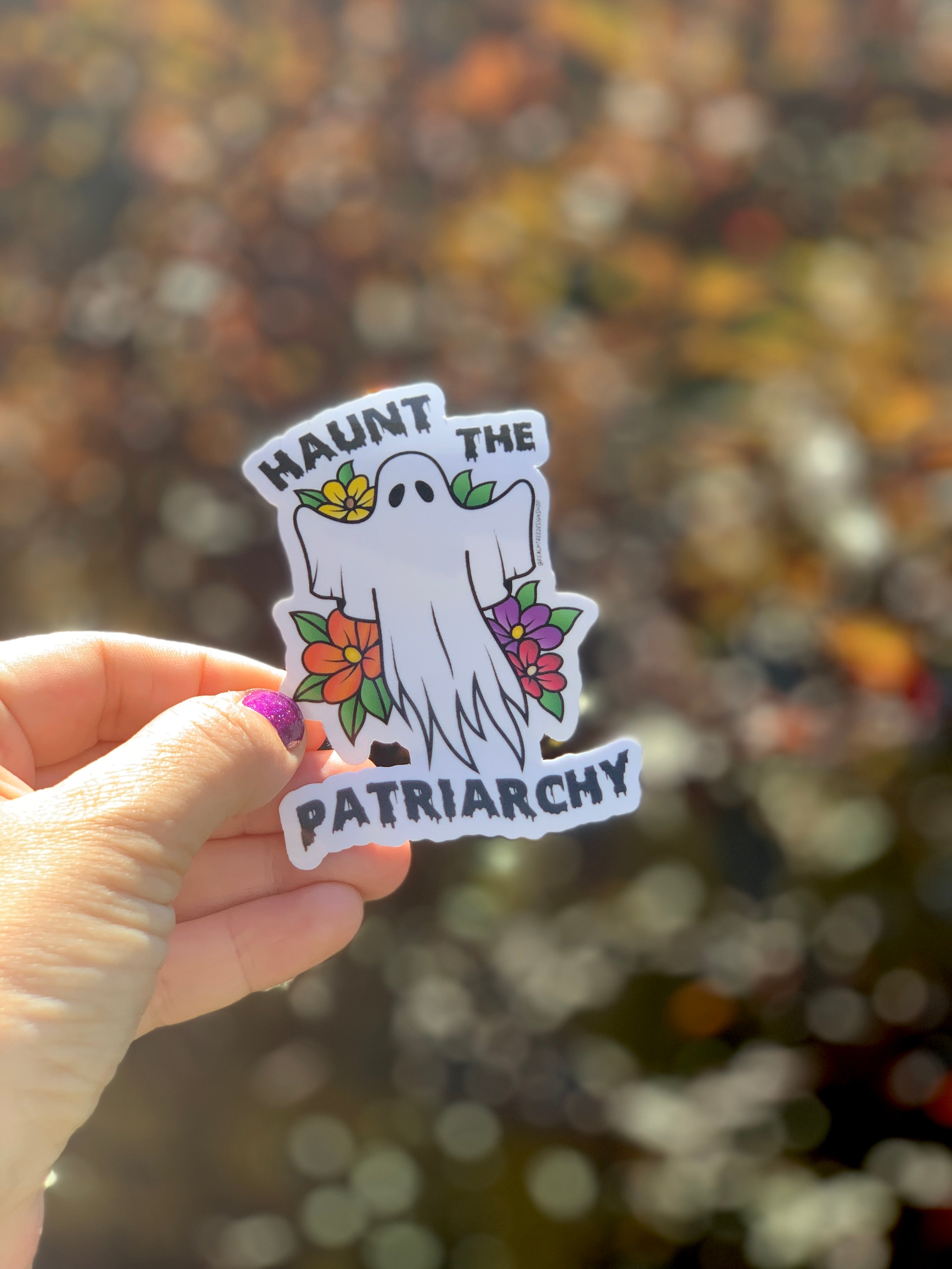 Haunt The Patriarchy Spooky Ghost Sticker