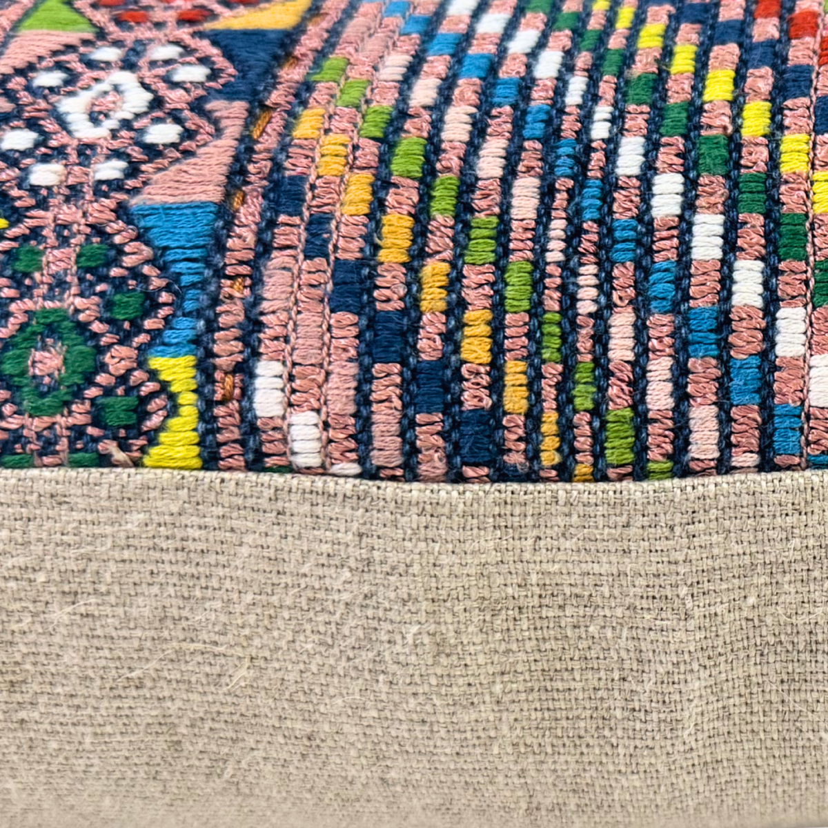 Huipil & Hemp Throw Pillow Cover