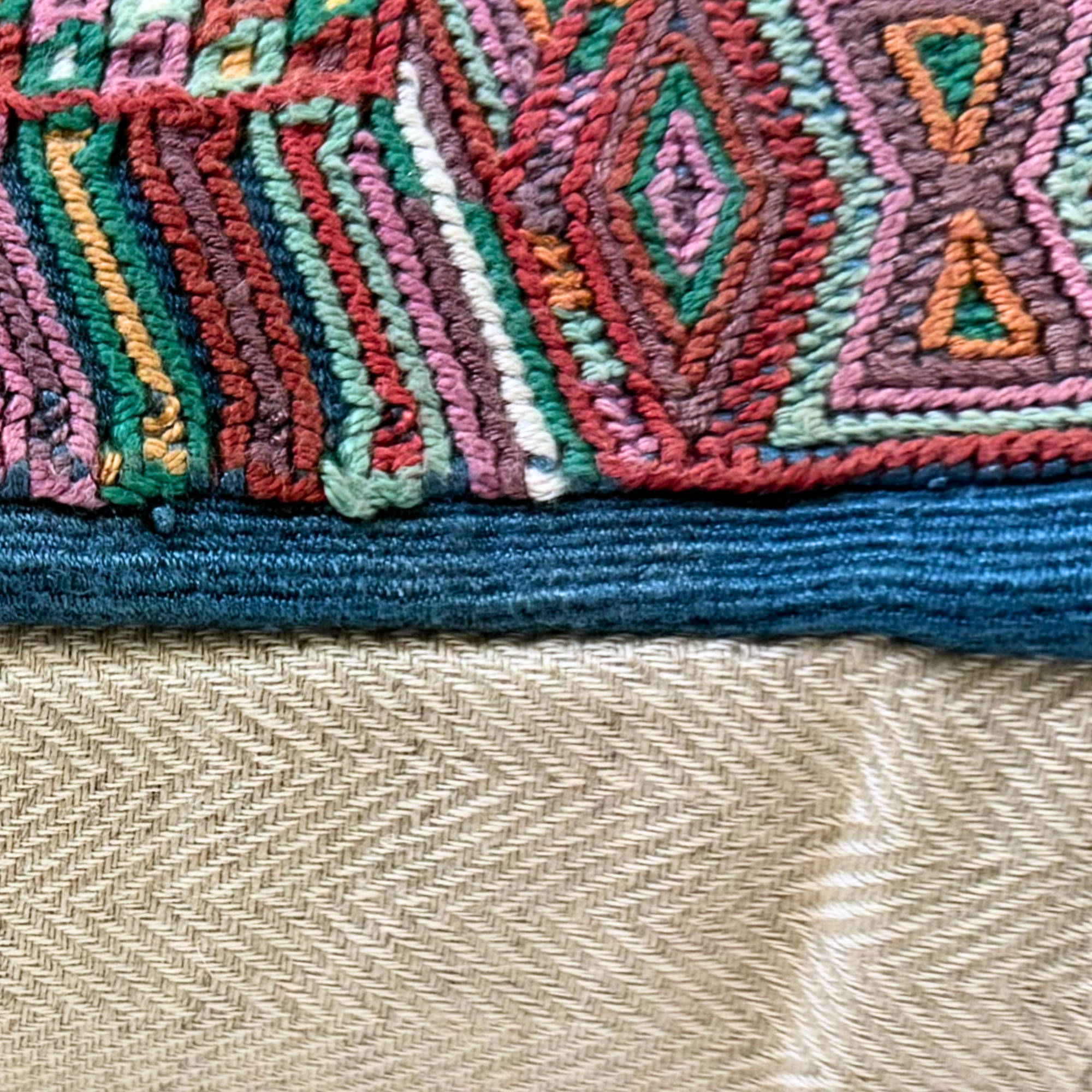 Huipil & Hemp Throw Pillow Cover