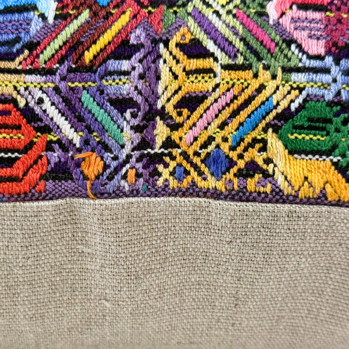 Huipil & Hemp Throw Pillow Cover