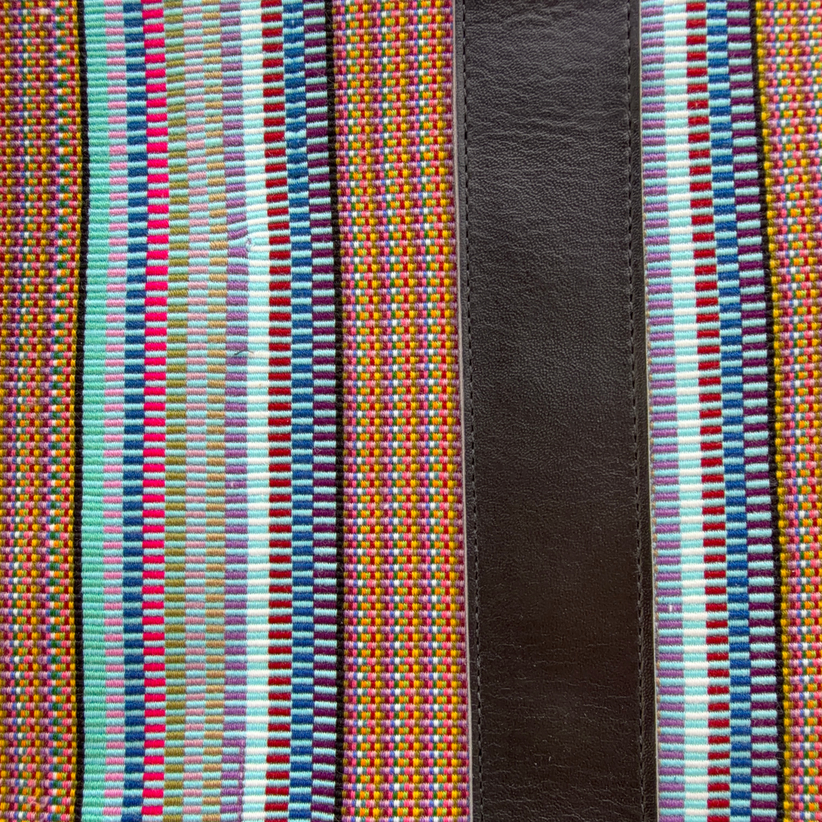 Handwoven Vintage Huipil Leather Tote