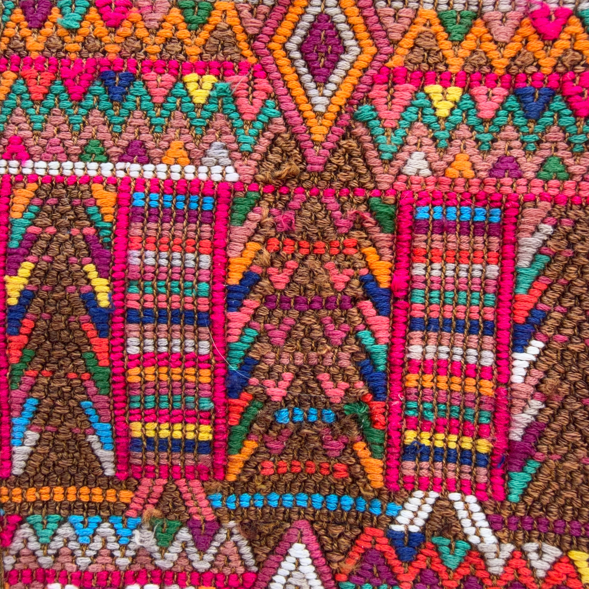 Handwoven Vintage Huipil Leather Tote