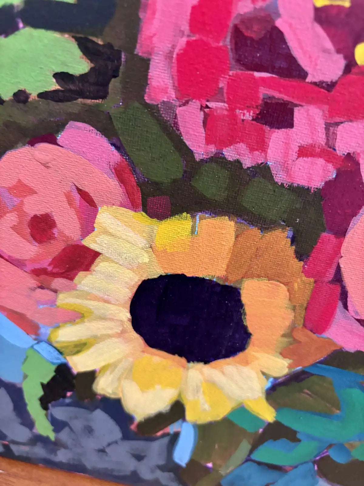 Original Sunflower Painting | 11x14 Acrylic Floral Canvas Art