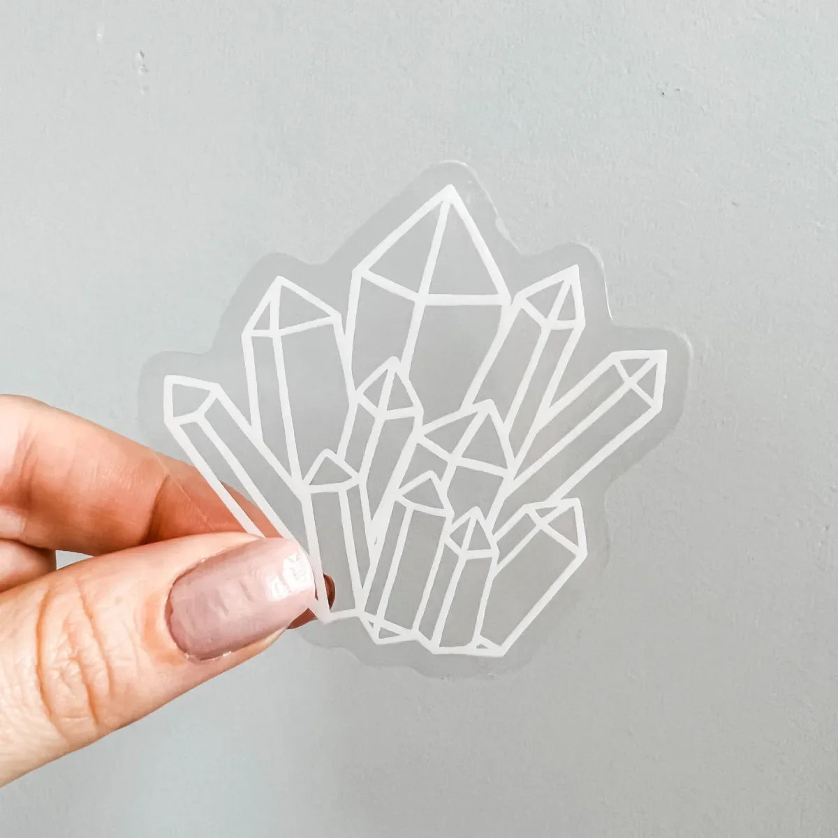 Transparent crystal cluster sticker