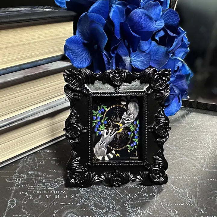Mini Victorian Framed Raccoon Original Artwork