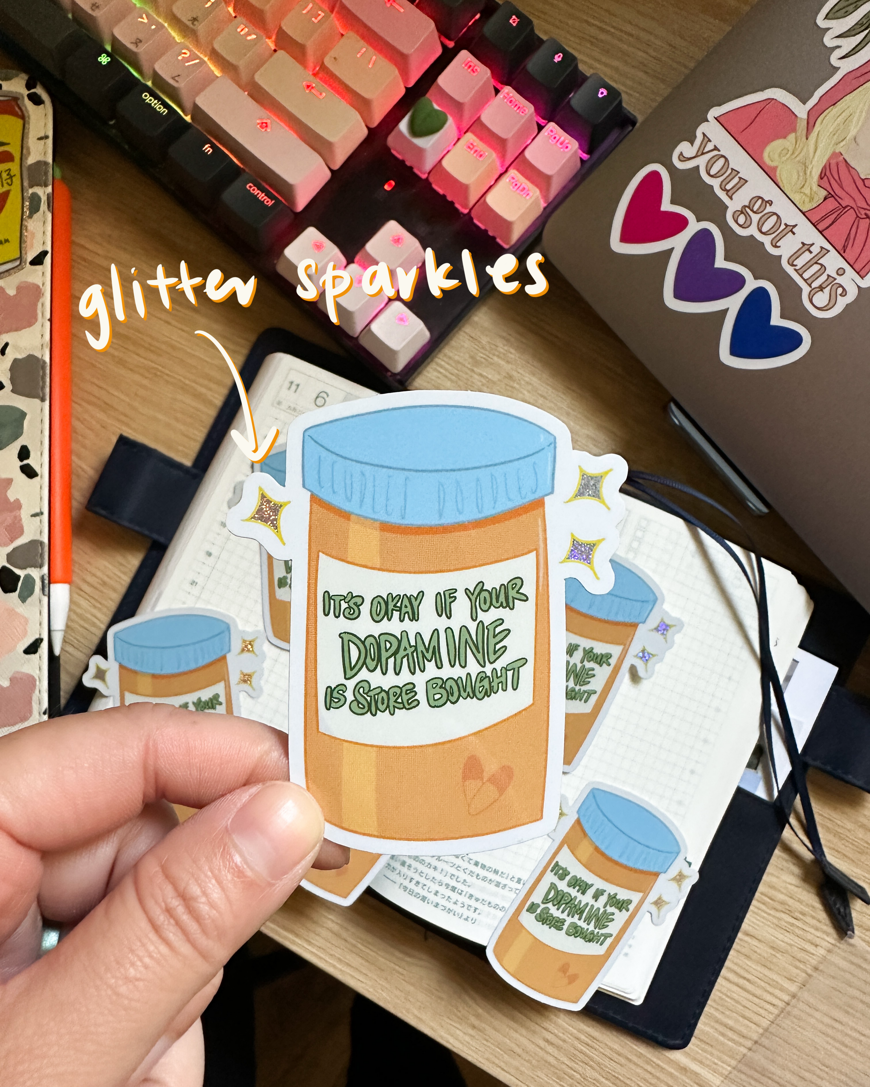 Store Bought Dopamine ADHD Neurodivergent Sticker (Glitter)