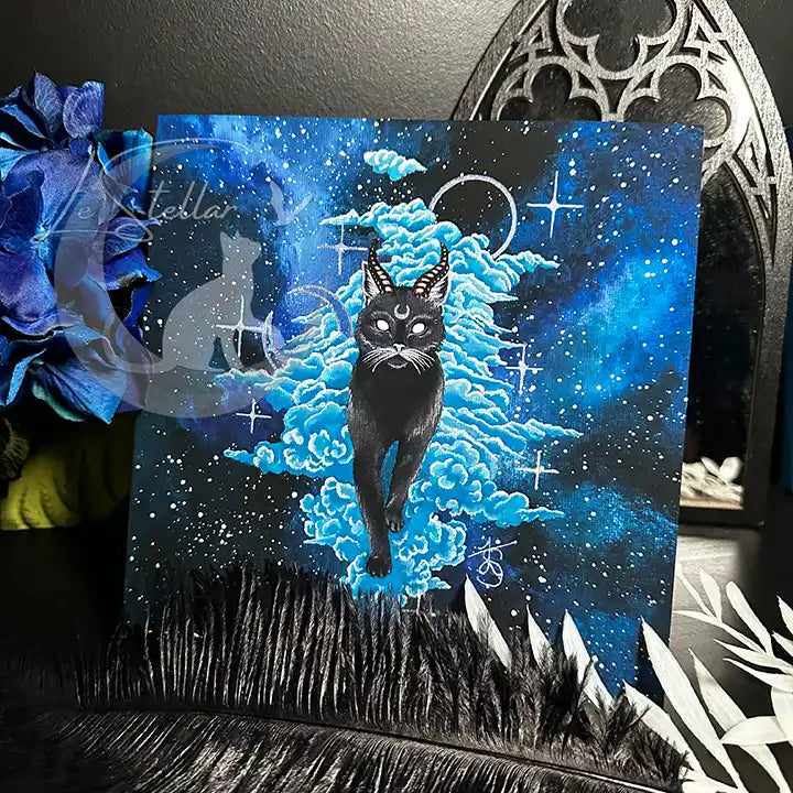 Celestial Black Cat Baphomet Print