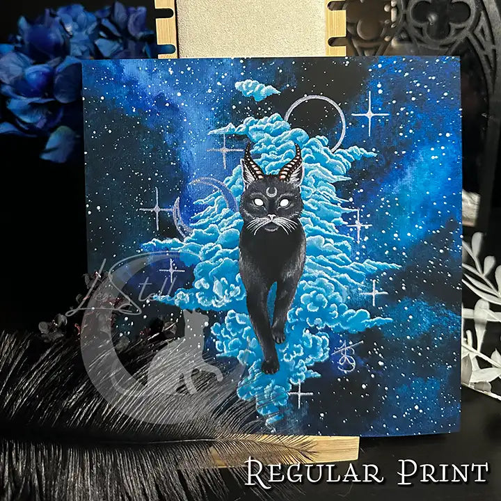 Celestial Black Cat Baphomet Print