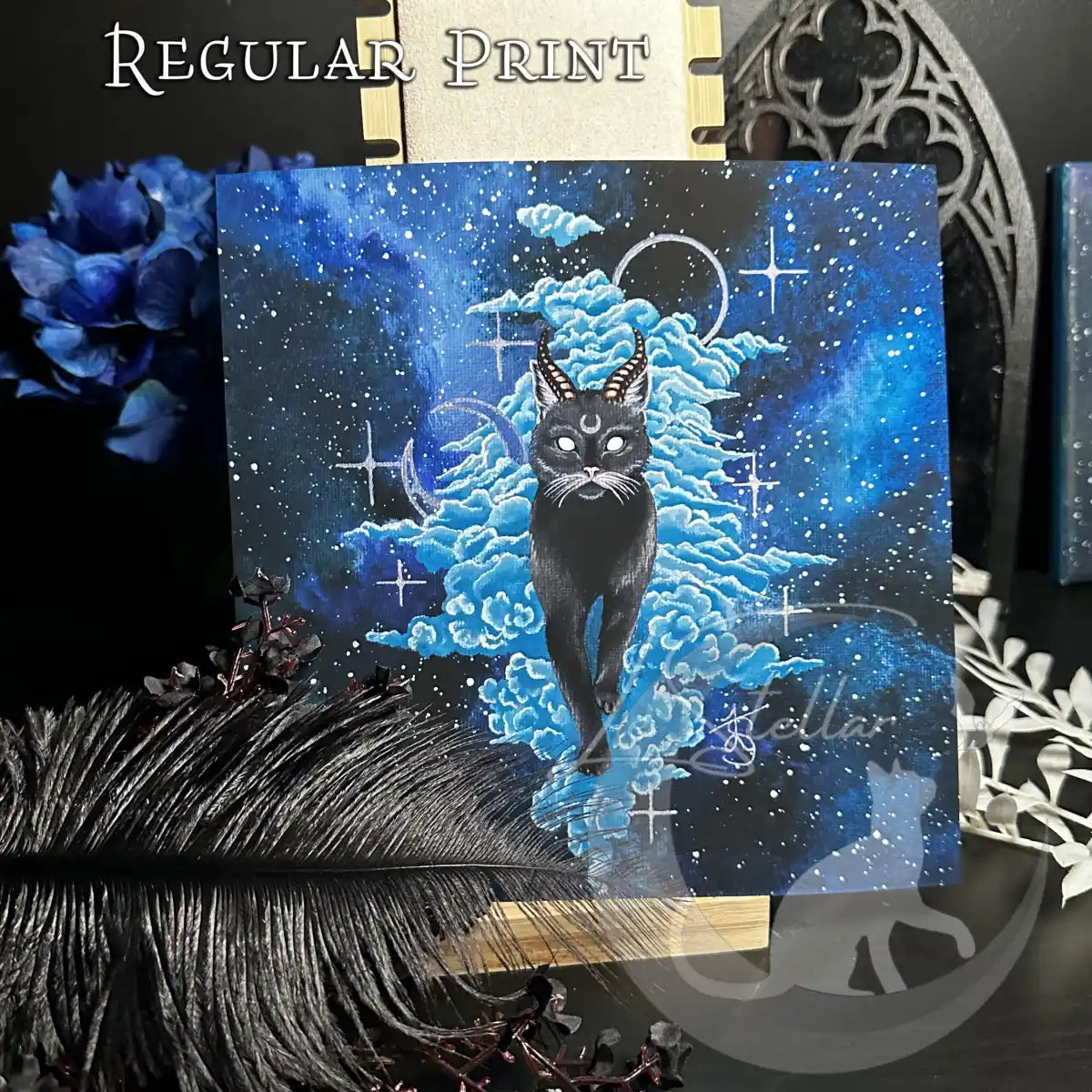 Celestial Black Cat Baphomet Print