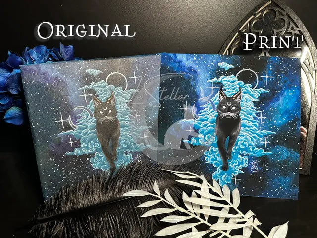Celestial Black Cat Baphomet Print