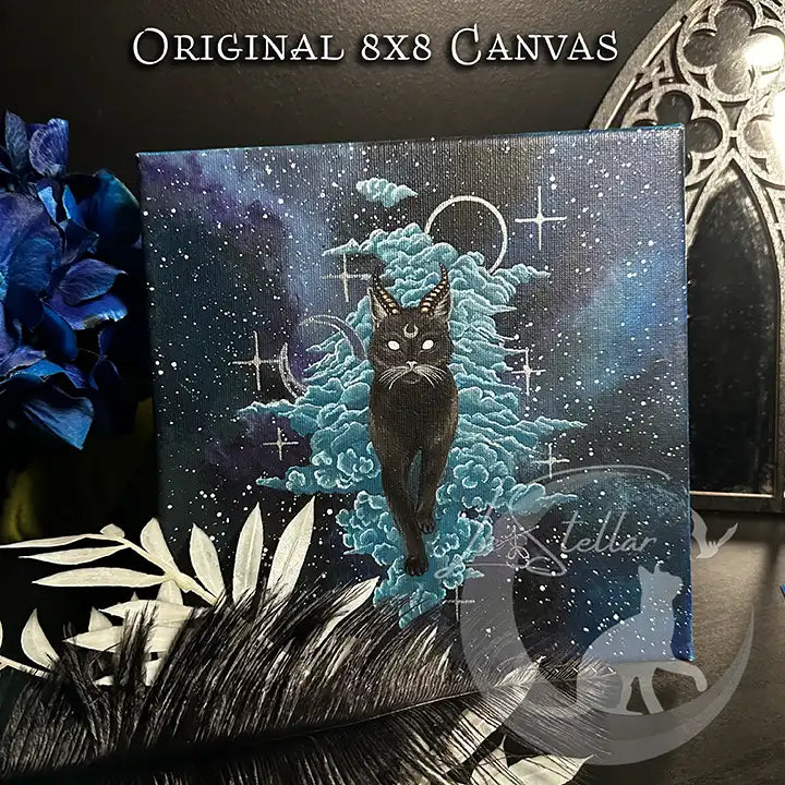 Celestial Black Cat Baphomet Print