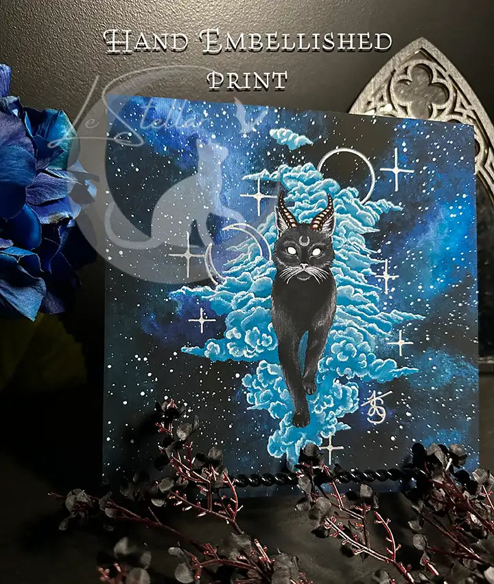 Celestial Black Cat Baphomet Print