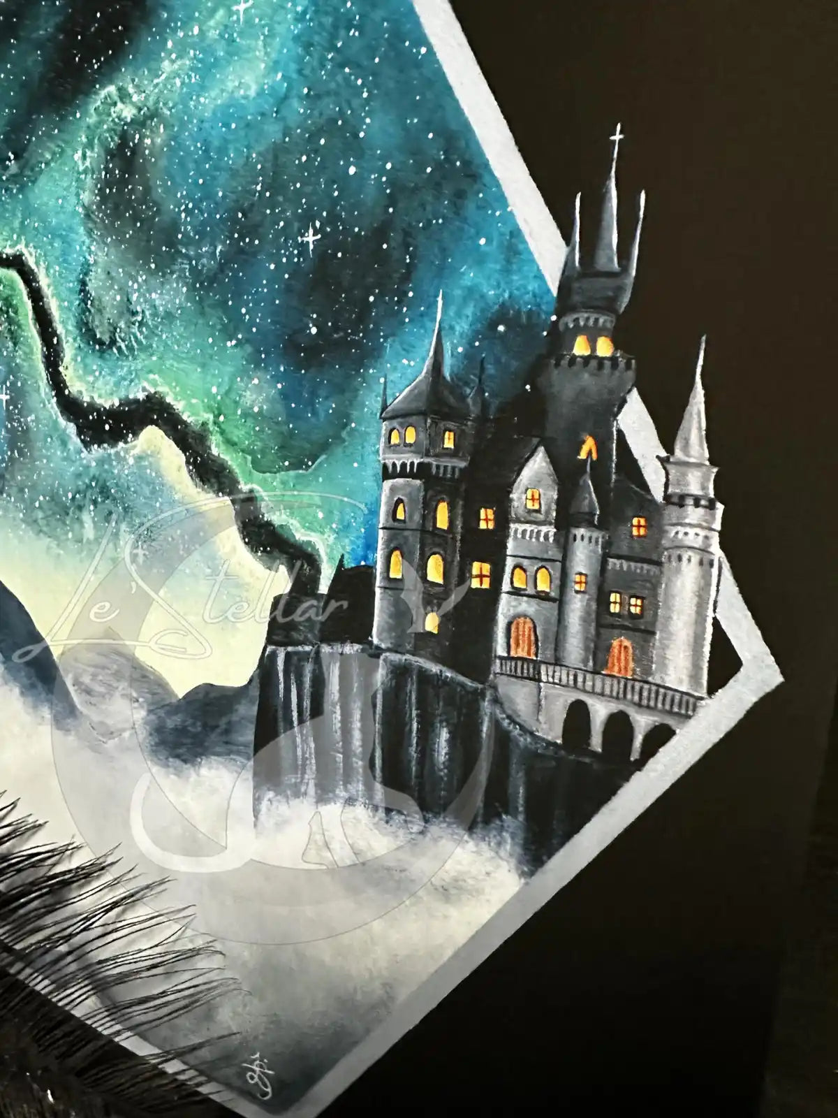 Whimsical Wizard Artwork, Original Dark Fantasy Painting