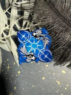 Skeleton Betta Fish Print with Celestial Moon Accents Sticker
