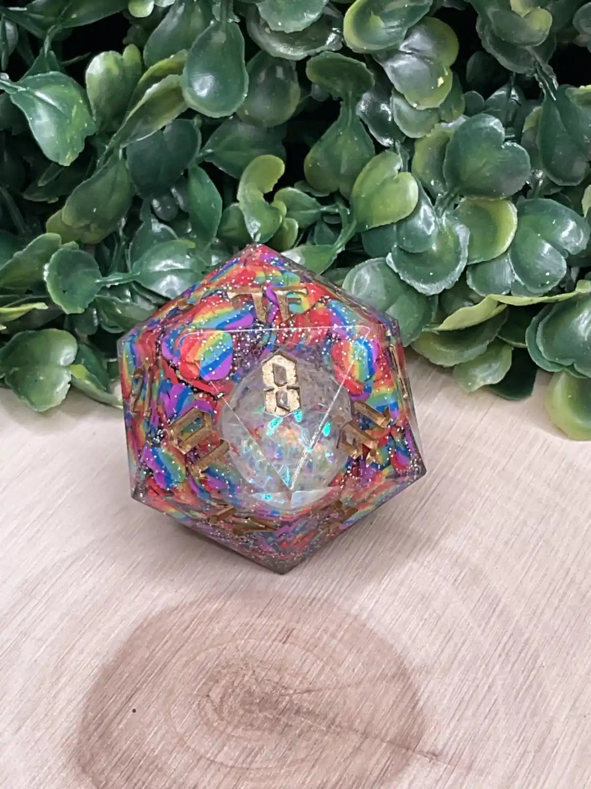 Handmade Resin 35mm D20-Pride by Timberforged