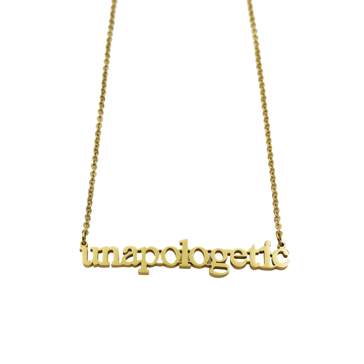 Unapologetic Cutout Necklace - Metal Marvels - Bold mantras for bold women.