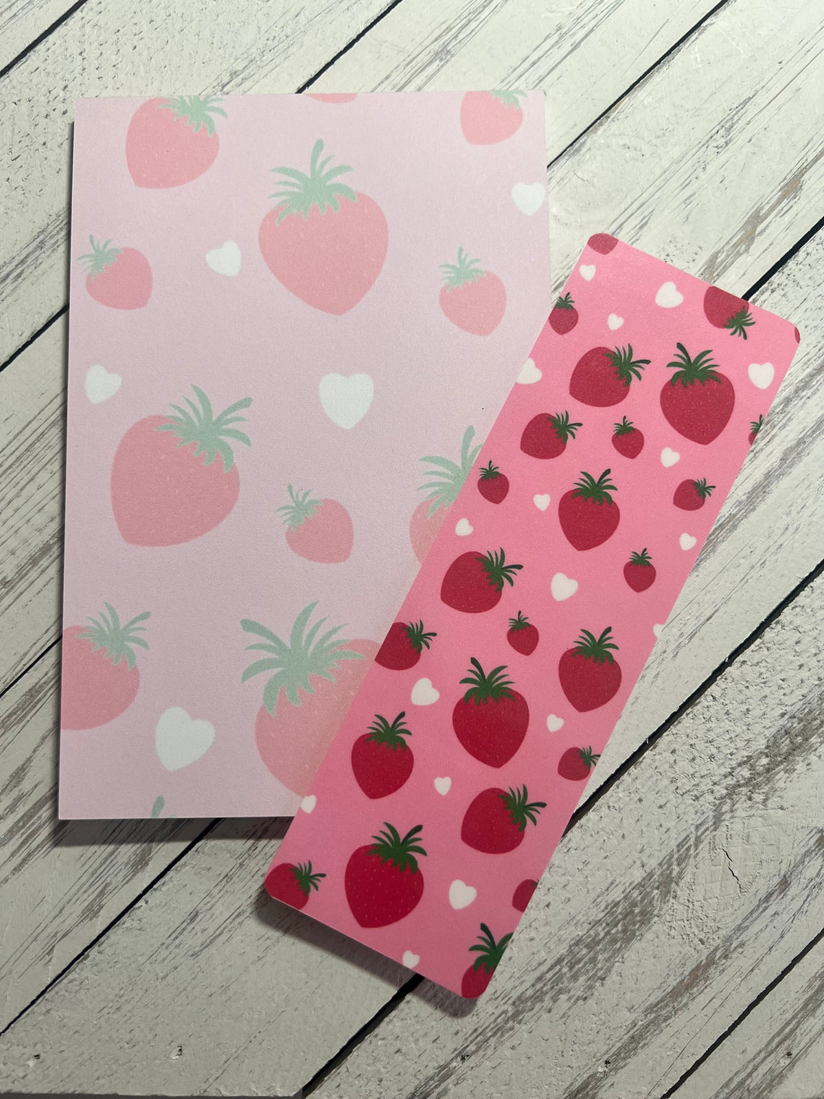 Strawberry Fields Notepad & Bookmark Set | Cute Stationery Gift | Bossy Scribes