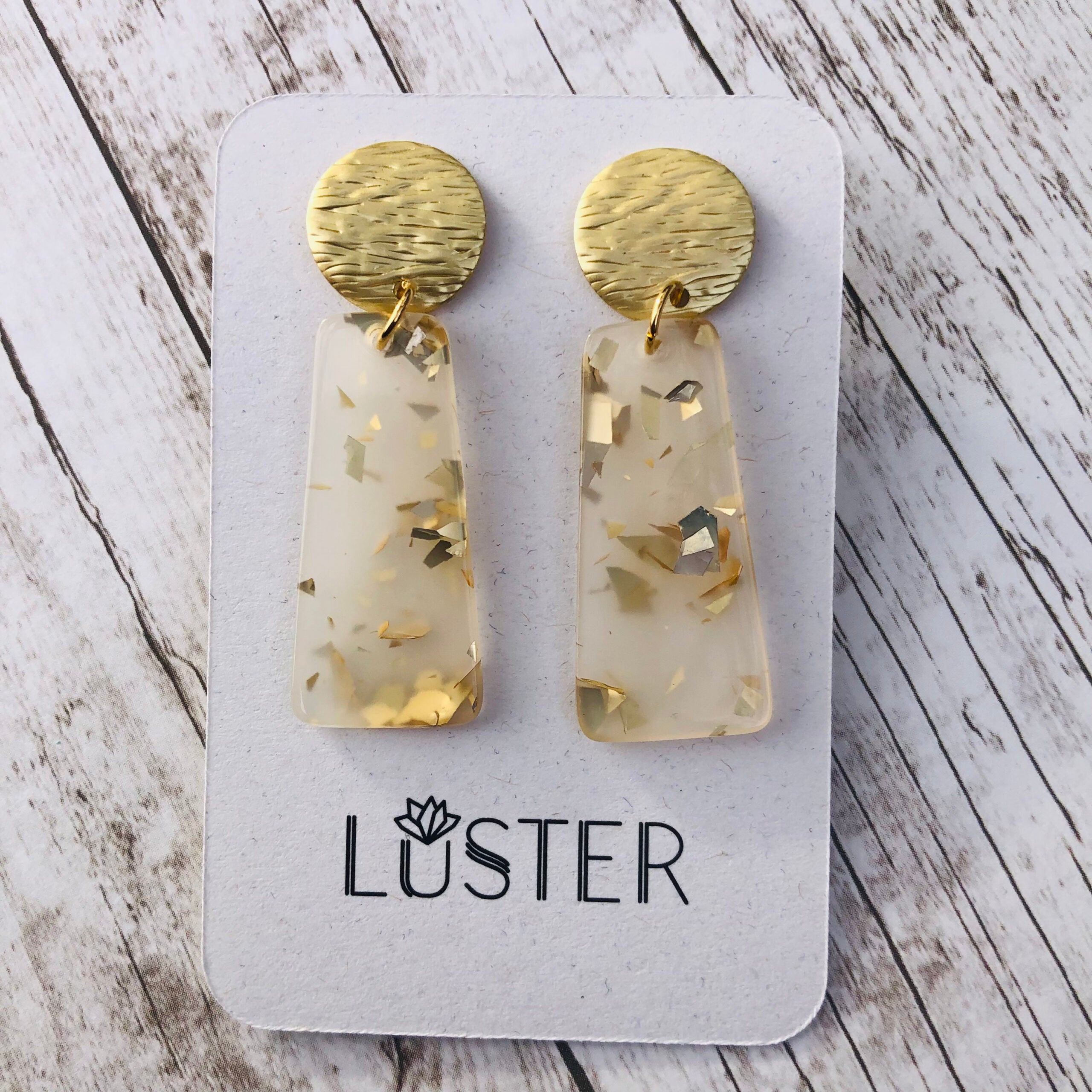 Gold Confetti Acrylic Earrings