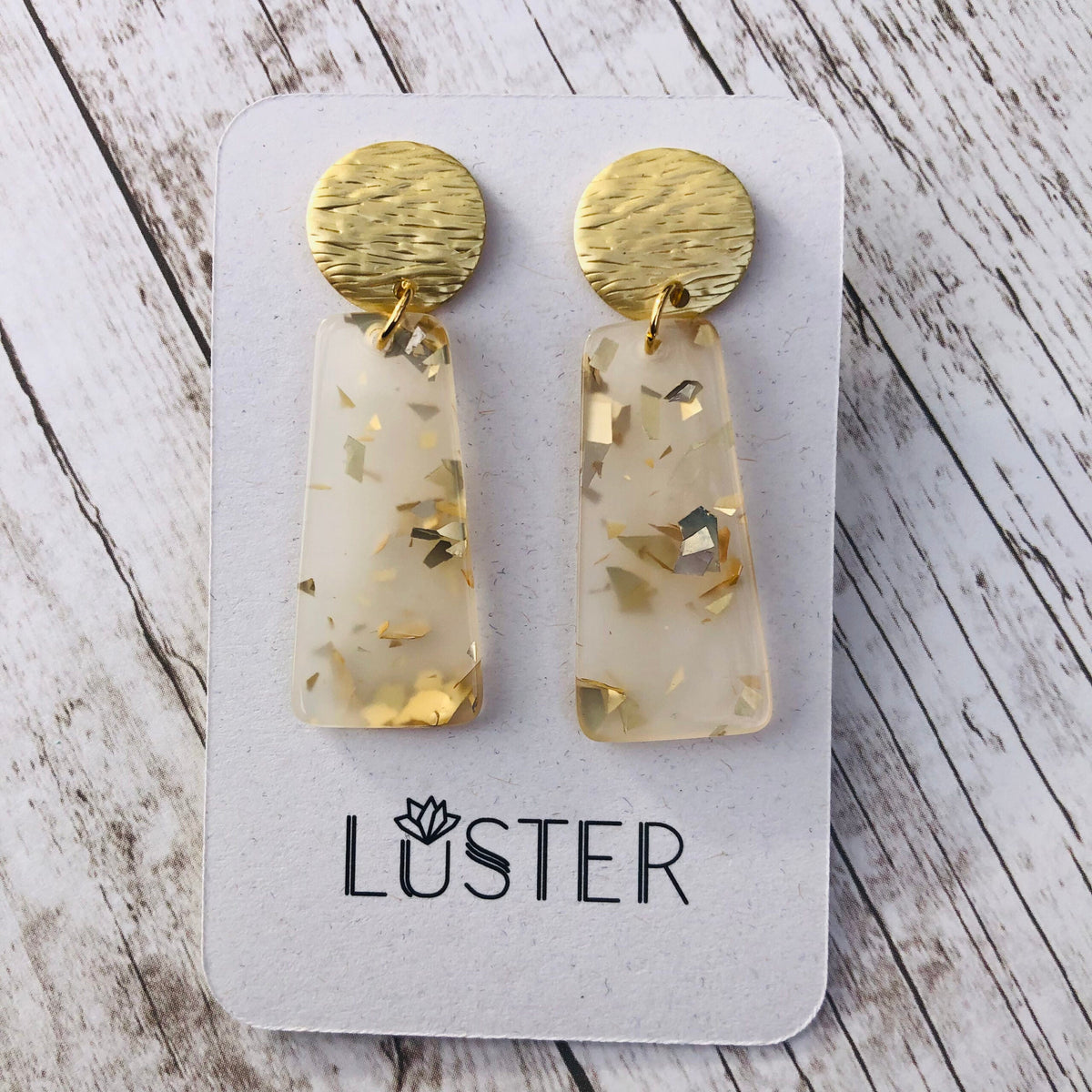 Gold Confetti Acrylic Earrings