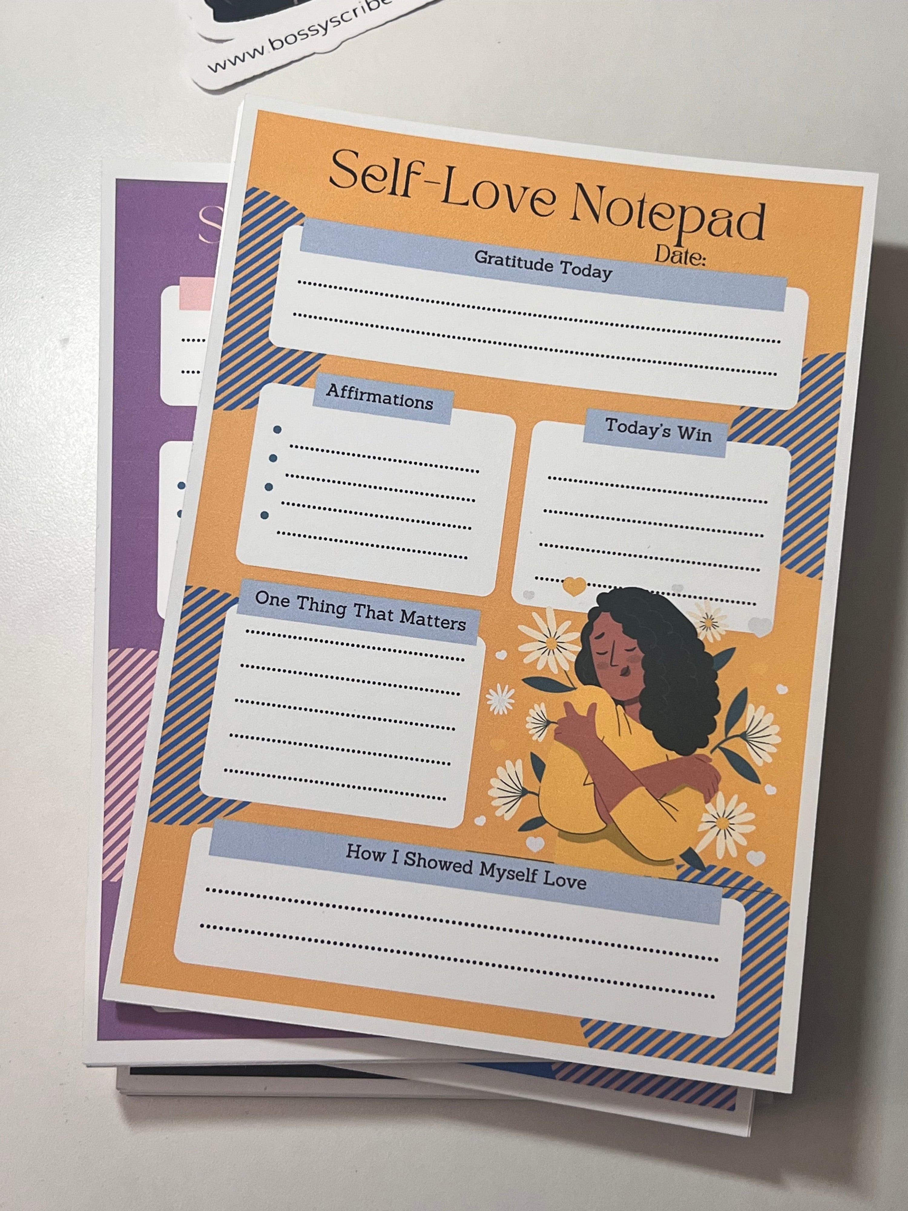 Self-Love Reflection Notepad | Guided Journaling Prompts for Women | Bossy Scribes