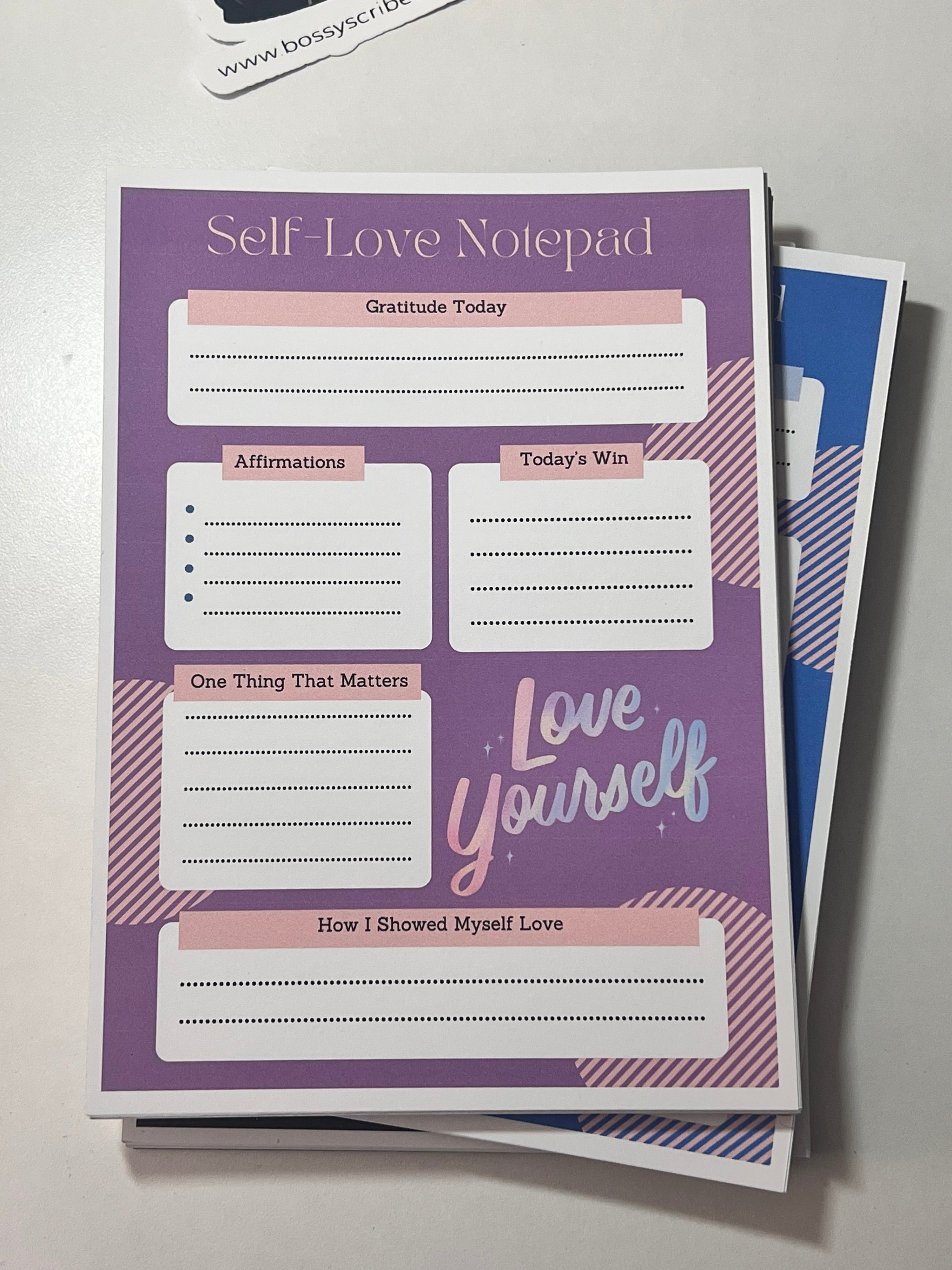 Self-Love Reflection Notepad | Guided Journaling Prompts for Women | Bossy Scribes