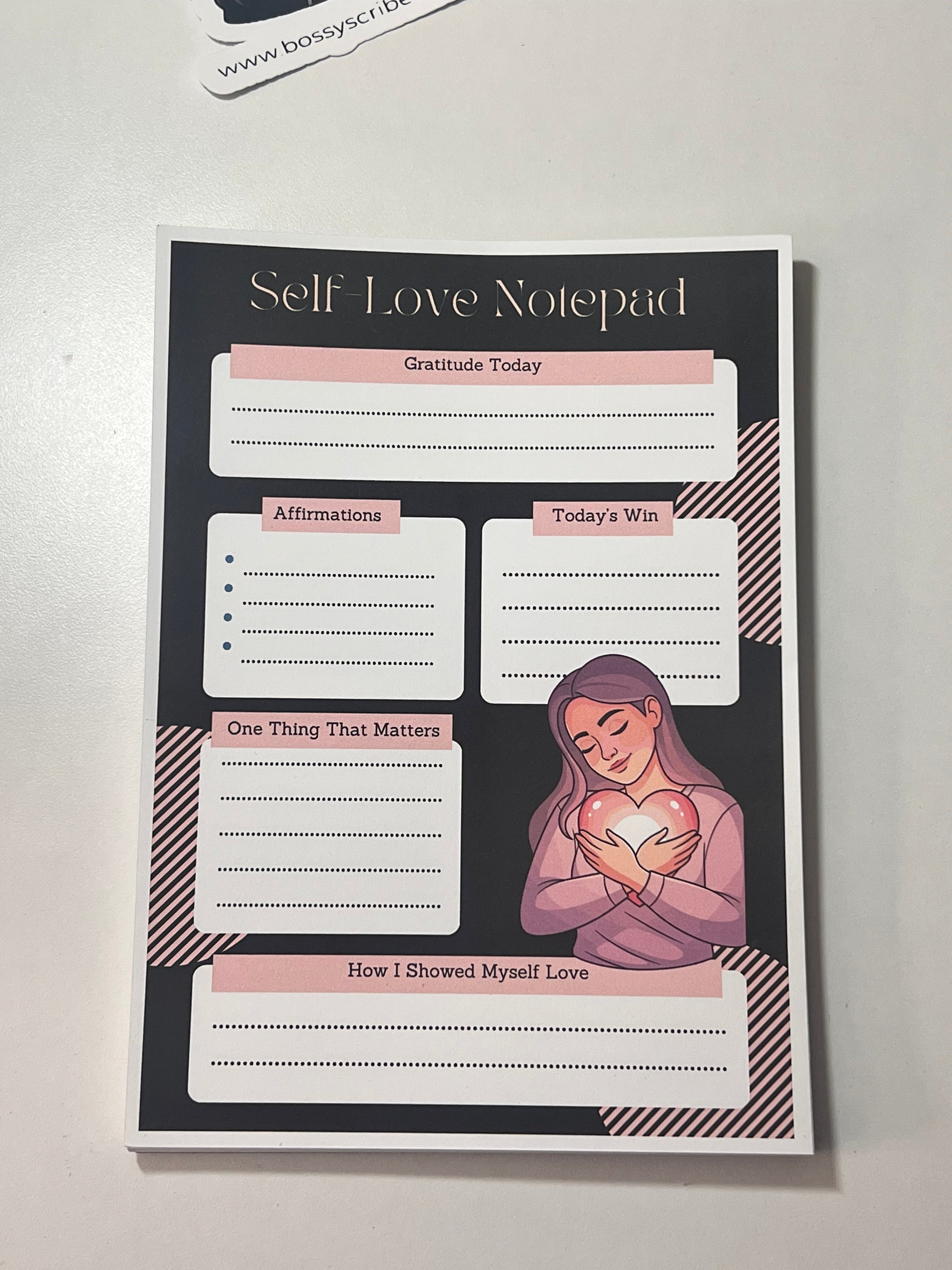 Self-Love Reflection Notepad | Guided Journaling Prompts for Women | Bossy Scribes