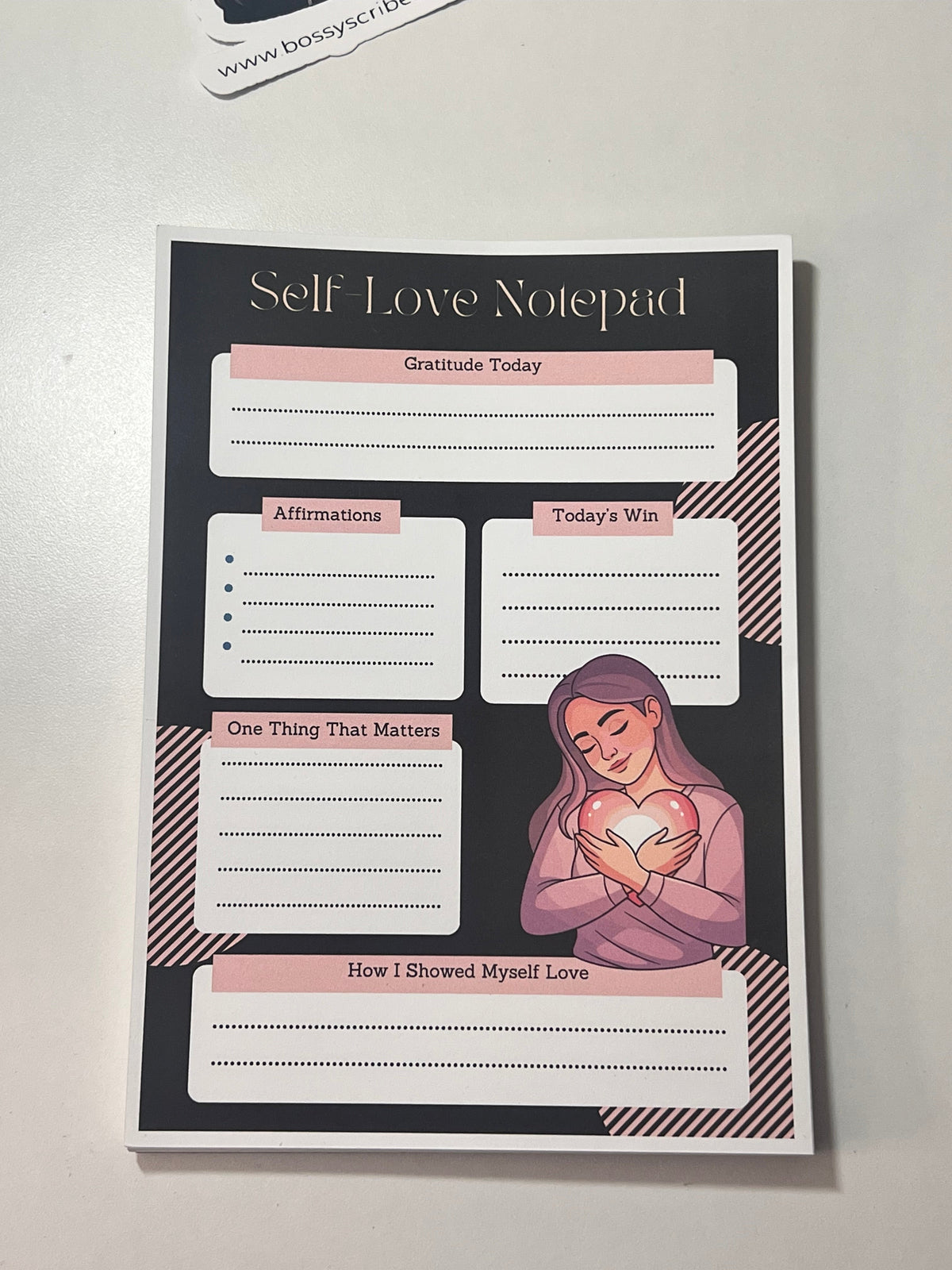 Self-Love Reflection Notepad | Guided Journaling Prompts for Women | Bossy Scribes